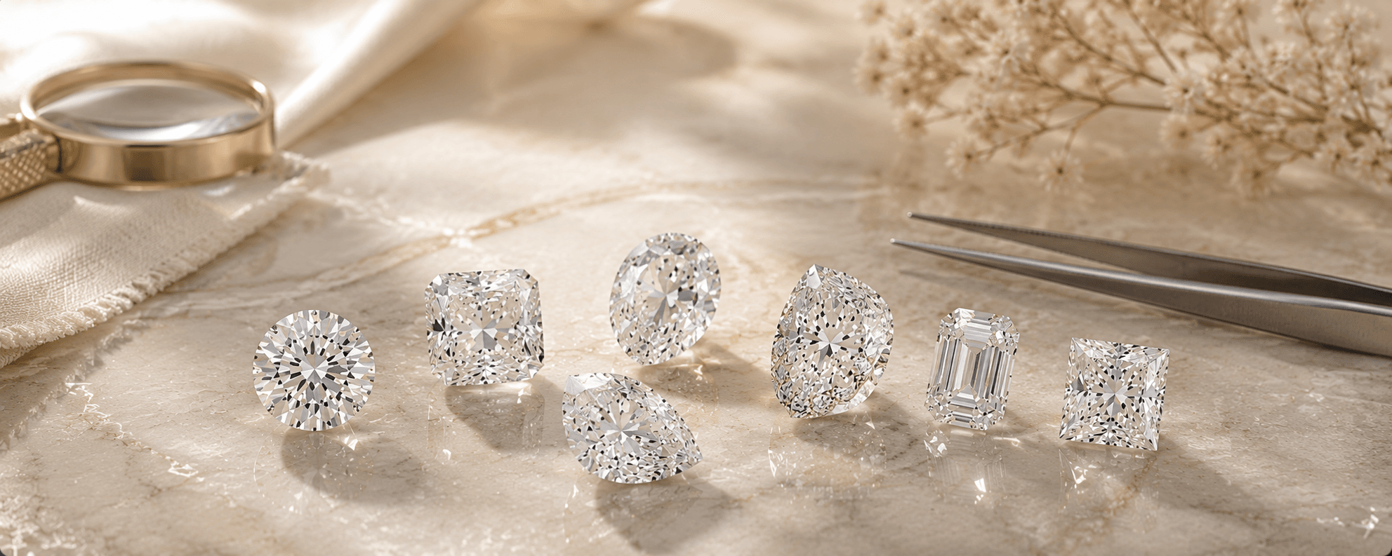 Natural diamond displayed for inspection